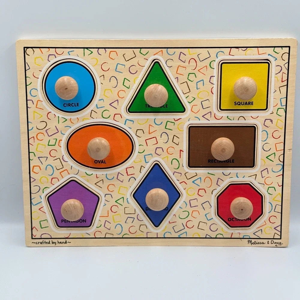 Melissa & Doug Puzzles Lot of 3 Shapes Jumbo Knob Pirates African Plains Safari‎